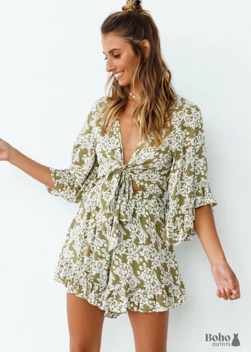 Boho Romper Mini Summer Dress Teagan